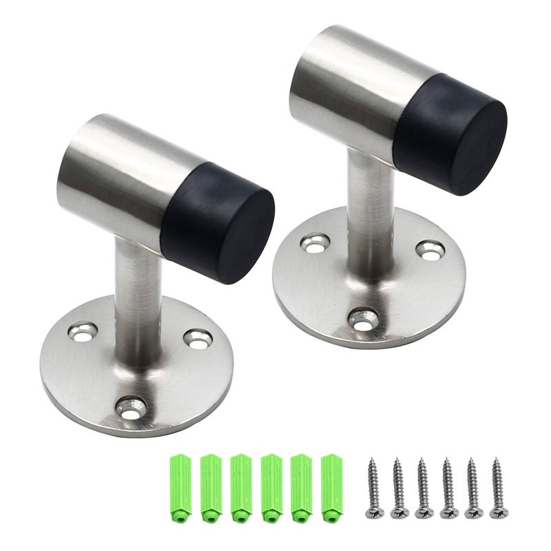 PHITUODA 3 Inch / 75mm Heavy Duty Floor Stop, Door Stopper Stainless Steel Brushed Nickel - Pack of 2 - Image 1